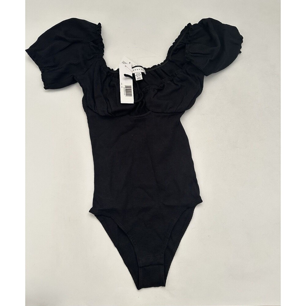 New TopShop Black Pretty Body Suit Size Small